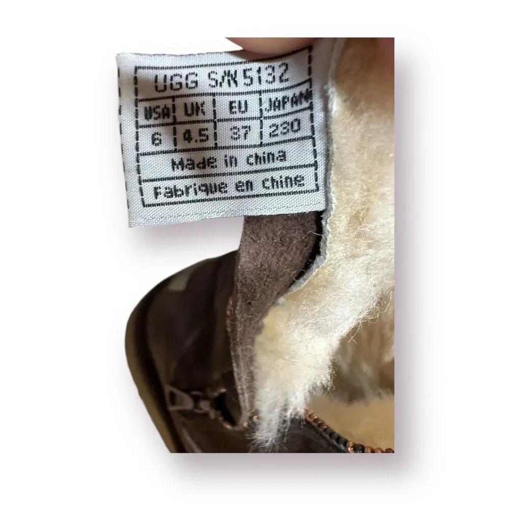 UGG Women’s Boots Cargo III Leather Suede Sheepskin Pockets‎ on Boots Sz 6 Brown